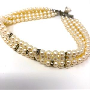 Faux Pearl 4 String Choker